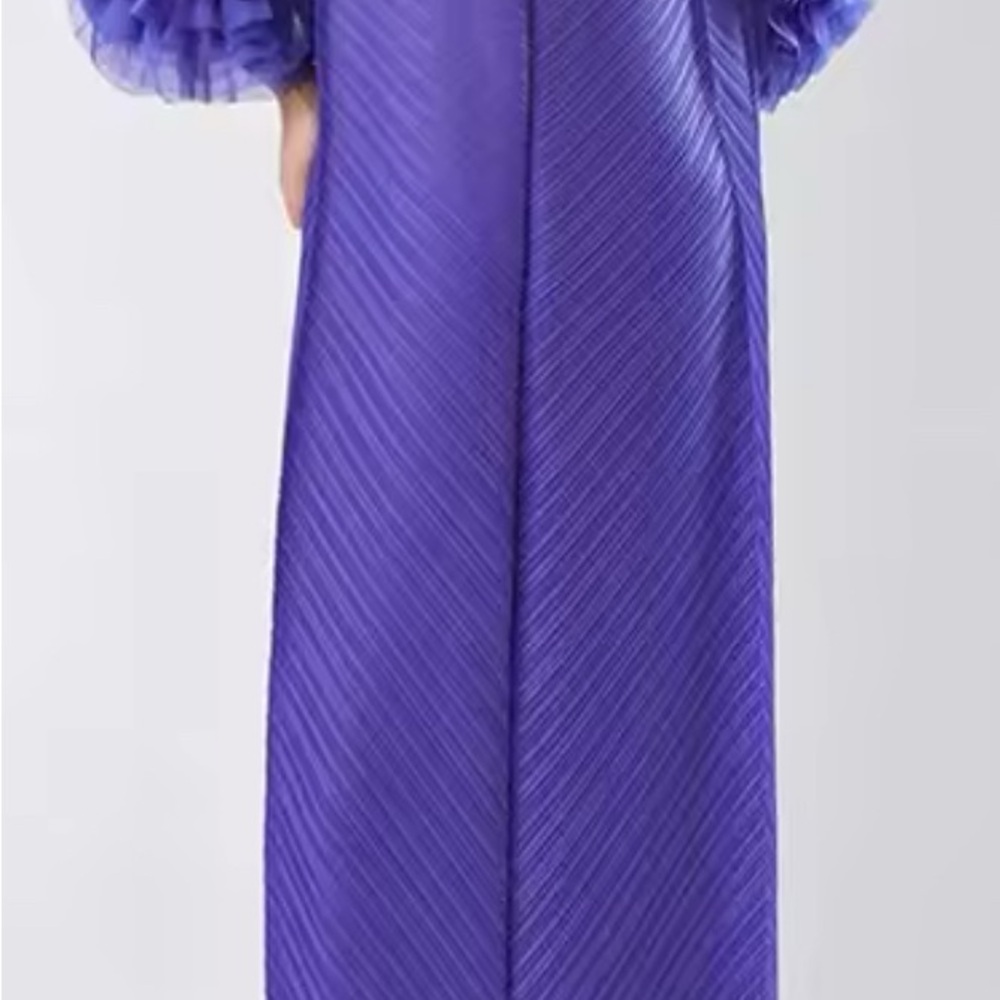 Elegant Purple Pleated Dress